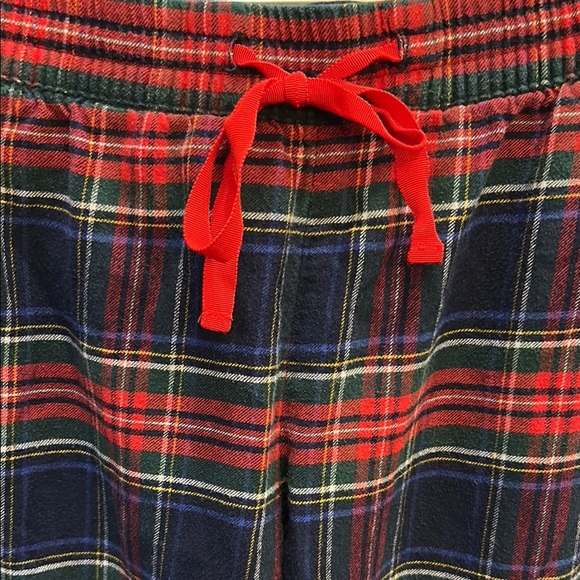 Red Plaid Lounge Pants with Drawstring - Picture 2 of 4